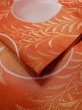 Photo5: L1012N Vintage Japanese Kimono  Shiny Orange FUKURO OBI sash Leaf Silk. (Grade C) (5)