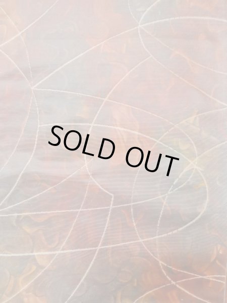 Photo4: L1012O Vintage Japanese Kimono   Multi Color FUKURO OBI sash Abstract pattern Silk. (Grade B) (4)