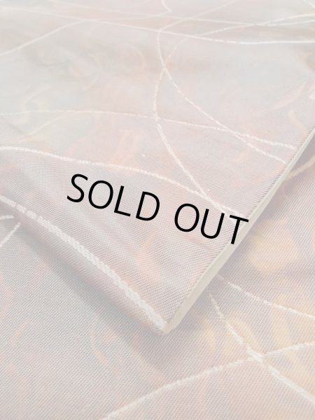 Photo11: L1012O Vintage Japanese Kimono   Multi Color FUKURO OBI sash Abstract pattern Silk. (Grade B) (11)