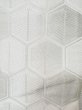 Photo4: L1012U Vintage Japanese Kimono   Silver FUKURO OBI sash Tortoise-shell pattern― Hexagonal pattern Silk. (Grade B) (4)