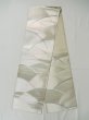 Photo1: L1012V Vintage Japanese Kimono   Silver FUKURO OBI sash Grass Silk. (Grade B) (1)