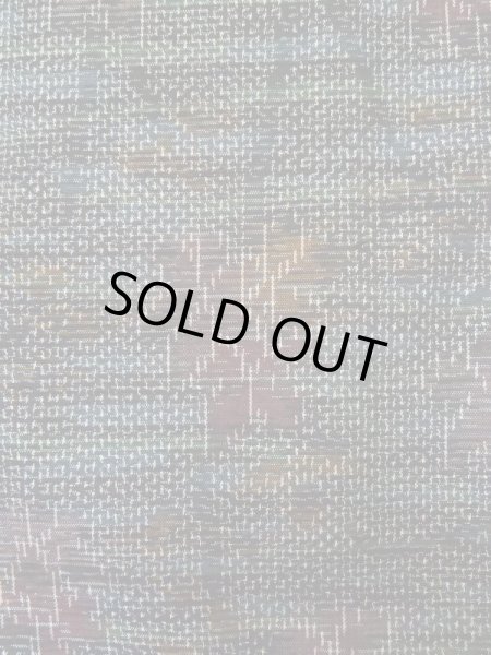 Photo5: L1019A Used Japanese womenPale Dark Green TSUMUGI pongee / Silk. Flower,   (Grade A) (5)