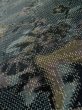 Photo9: L1019B Used Japanese women Dark Blue TSUMUGI pongee / Silk. Flower,   (Grade C) (9)