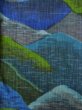 Photo3: L1019E Used Japanese women Pale Blue TSUMUGI pongee / Silk. Abstract pattern   (Grade B) (3)