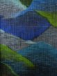 Photo5: L1019E Used Japanese women Pale Blue TSUMUGI pongee / Silk. Abstract pattern   (Grade B) (5)