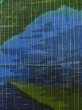 Photo6: L1019E Used Japanese women Pale Blue TSUMUGI pongee / Silk. Abstract pattern   (Grade B) (6)