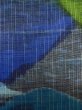Photo8: L1019E Used Japanese women Pale Blue TSUMUGI pongee / Silk. Abstract pattern   (Grade B) (8)