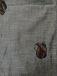 Photo4: L1019F Used Japanese women  Gray TSUMUGI pongee / Silk. Abstract pattern   (Grade A) (4)