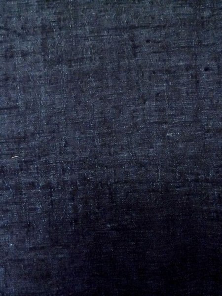 Photo5: L1019G Used Japanese women Dark Blue TSUMUGI pongee / Silk.    (Grade B) (5)