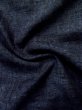 Photo9: L1019G Used Japanese women Dark Blue TSUMUGI pongee / Silk.    (Grade B) (9)