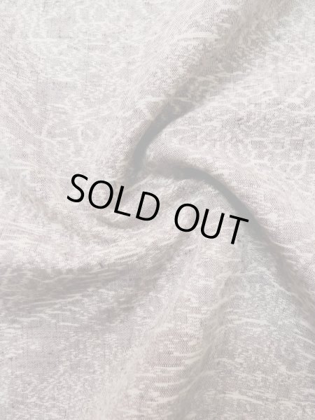 Photo11: L1019H Used Japanese womenPale Light Purple TSUMUGI pongee / Silk. Abstract pattern   (Grade C) (11)