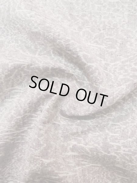 Photo12: L1019H Used Japanese womenPale Light Purple TSUMUGI pongee / Silk. Abstract pattern   (Grade C) (12)