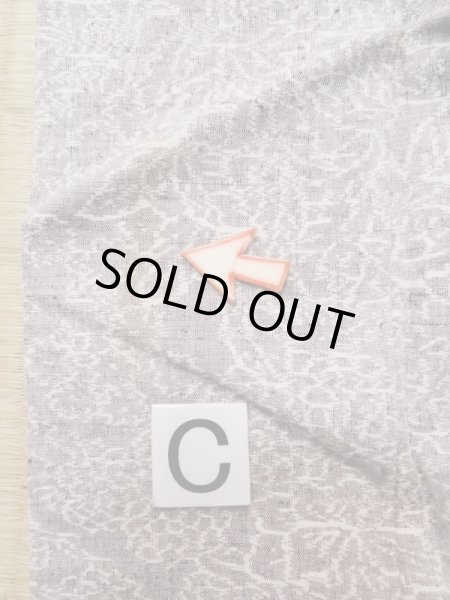 Photo16: L1019H Used Japanese womenPale Light Purple TSUMUGI pongee / Silk. Abstract pattern   (Grade C) (16)