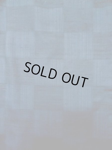 Photo3: L1019I Used Japanese women Dark Blue TSUMUGI pongee / Silk.  Checkerd pattern  (Grade B) (3)