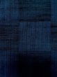 Photo6: L1019I Used Japanese women Dark Blue TSUMUGI pongee / Silk.  Checkerd pattern  (Grade B) (6)