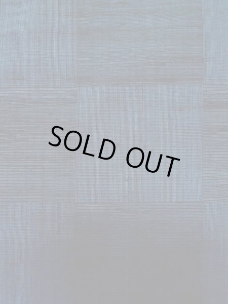 Photo6: L1019I Used Japanese women Dark Blue TSUMUGI pongee / Silk.  Checkerd pattern  (Grade B) (6)