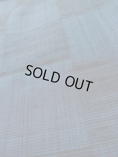 Photo8: L1019I Used Japanese women Dark Blue TSUMUGI pongee / Silk.  Checkerd pattern  (Grade B) (8)