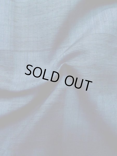 Photo11: L1019I Used Japanese women Dark Blue TSUMUGI pongee / Silk.  Checkerd pattern  (Grade B) (11)