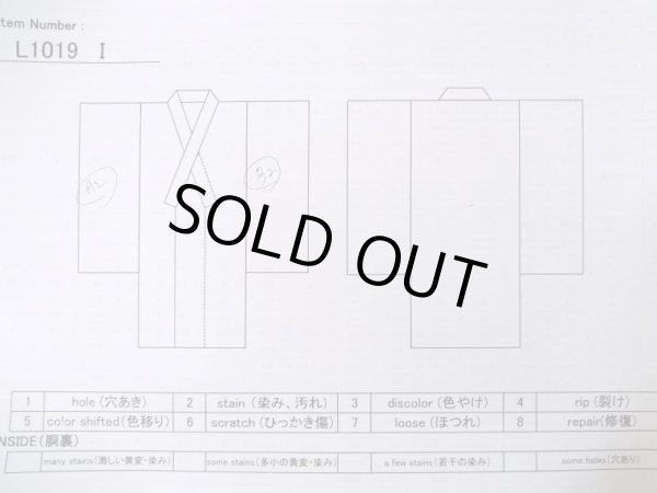 Photo13: L1019I Used Japanese women Dark Blue TSUMUGI pongee / Silk.  Checkerd pattern  (Grade B) (13)