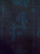 Photo6: L1019K Used Japanese women Dark Blue TSUMUGI pongee / Silk. Abstract pattern   (Grade C) (6)