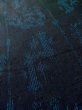 Photo8: L1019K Used Japanese women Dark Blue TSUMUGI pongee / Silk. Abstract pattern   (Grade C) (8)