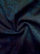 Photo9: L1019K Used Japanese women Dark Blue TSUMUGI pongee / Silk. Abstract pattern   (Grade C) (9)