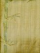 Photo3: L1019M Used Japanese women  Ivory TSUMUGI pongee / Silk. Bamboo leaf,   (Grade C) (3)