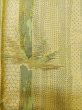 Photo5: L1019M Used Japanese women  Ivory TSUMUGI pongee / Silk. Bamboo leaf,   (Grade C) (5)