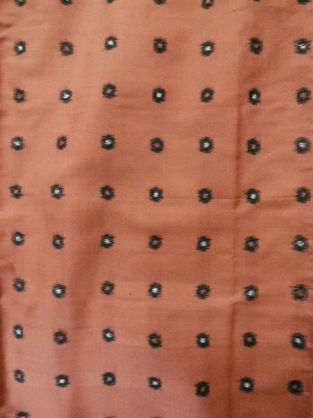 Photo4: L1019N Used Japanese womenPale Dark Pink TSUMUGI pongee / Silk. Circle   (Grade D) (4)