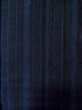 Photo4: L1019O Used Japanese women Dark Blue TSUMUGI pongee / Silk. Stripes,   (Grade C) (4)