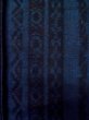 Photo7: L1019O Used Japanese women Dark Blue TSUMUGI pongee / Silk. Stripes,   (Grade C) (7)