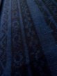 Photo8: L1019O Used Japanese women Dark Blue TSUMUGI pongee / Silk. Stripes,   (Grade C) (8)