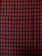 Photo4: L1019P Used Japanese women  Red TSUMUGI pongee / Silk. Plaid Checks   (Grade B) (4)