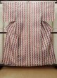 Photo1: L1019S Used Japanese women  White ORI woven / Silk. Triangle   (Grade B) (1)