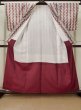 Photo2: L1019S Used Japanese women  White ORI woven / Silk. Triangle   (Grade B) (2)