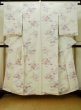 Photo1: L1019T Used Japanese women  Off White ORI woven / Silk. Chrysanthemum,   (Grade C) (1)