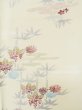 Photo3: L1019T Used Japanese women  Off White ORI woven / Silk. Chrysanthemum,   (Grade C) (3)