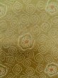 Photo5: L1019U Used Japanese womenPale Brownish Yellowish Green ORI woven / Silk. Abstract pattern   (Grade C) (5)