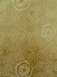 Photo6: L1019U Used Japanese womenPale Brownish Yellowish Green ORI woven / Silk. Abstract pattern   (Grade C) (6)