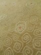 Photo8: L1019U Used Japanese womenPale Brownish Yellowish Green ORI woven / Silk. Abstract pattern   (Grade C) (8)