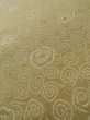 Photo9: L1019U Used Japanese womenPale Brownish Yellowish Green ORI woven / Silk. Abstract pattern   (Grade C) (9)