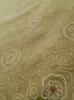 Photo10: L1019U Used Japanese womenPale Brownish Yellowish Green ORI woven / Silk. Abstract pattern   (Grade C) (10)