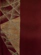 Photo6: L1019V Used Japanese women  Dark Red ORI woven / Silk. Geometrical pattern,   (Grade B) (6)