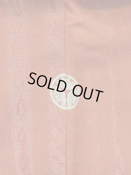 Photo3: L1019W Used Japanese women Pale Coral IROMUJI plain colored / Silk.    (Grade B) (3)