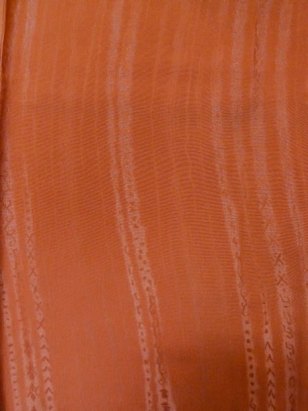 Photo4: L1019W Used Japanese women Pale Coral IROMUJI plain colored / Silk.    (Grade B) (4)