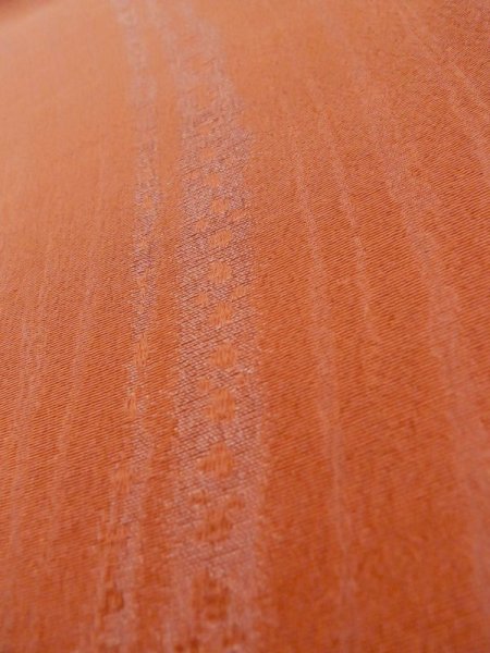 Photo10: L1019W Used Japanese women Pale Coral IROMUJI plain colored / Silk.    (Grade B) (10)