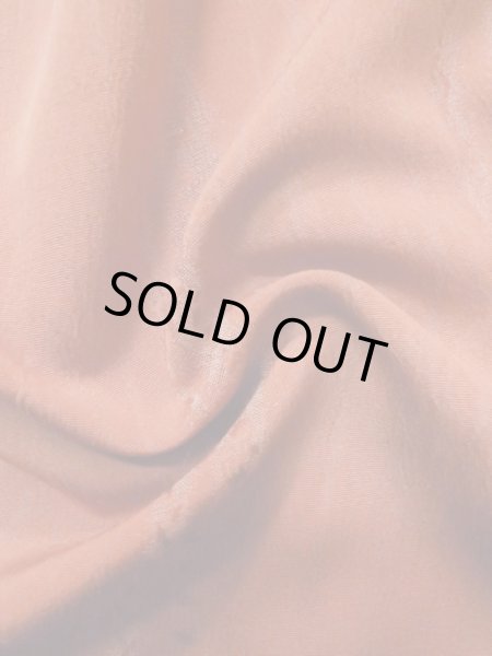 Photo12: L1019W Used Japanese women Pale Coral IROMUJI plain colored / Silk.    (Grade B) (12)