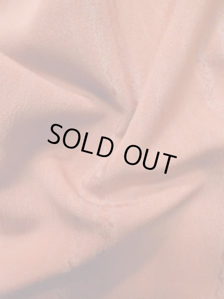 Photo13: L1019W Used Japanese women Pale Coral IROMUJI plain colored / Silk.    (Grade B) (13)