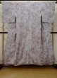 Photo1: L1020A Used Japanese womenPale Bluish Gray ORI woven / Silk. Flower,   (Grade B) (1)