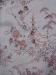 Photo3: L1020A Used Japanese womenPale Bluish Gray ORI woven / Silk. Flower,   (Grade B) (3)